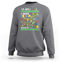 Funny Autism Awareness Dinosaur Sweatshirt I'm Not Misbehaving I Have Autism Please Be Understanding