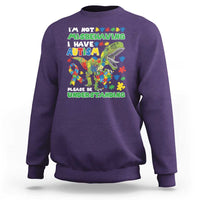 Funny Autism Awareness Dinosaur Sweatshirt I'm Not Misbehaving I Have Autism Please Be Understanding