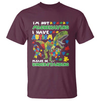 Funny Autism Awareness Dinosaur T Shirt I'm Not Misbehaving I Have Autism Please Be Understanding