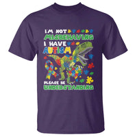 Funny Autism Awareness Dinosaur T Shirt I'm Not Misbehaving I Have Autism Please Be Understanding