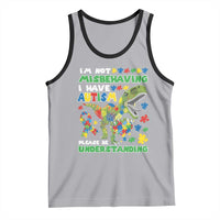 Funny Autism Awareness Dinosaur Tank Top I'm Not Misbehaving I Have Autism Please Be Understanding