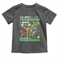 Funny Autism Awareness Dinosaur Toddler T Shirt I'm Not Misbehaving I Have Autism Please Be Understanding