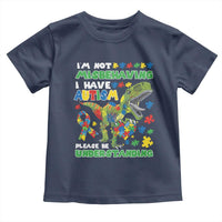 Funny Autism Awareness Dinosaur Toddler T Shirt I'm Not Misbehaving I Have Autism Please Be Understanding