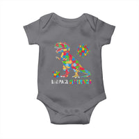 Funny Autism Awareness Embrace Differences Baby Onesie Puzzle Dinosaur