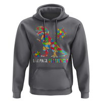 Funny Autism Awareness Embrace Differences Hoodie Puzzle Dinosaur