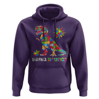 Funny Autism Awareness Embrace Differences Hoodie Puzzle Dinosaur