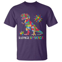 Funny Autism Awareness Embrace Differences T Shirt Puzzle Dinosaur