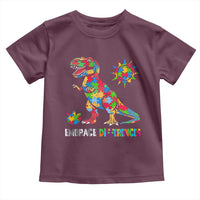 Funny Autism Awareness Embrace Differences Toddler T Shirt Puzzle Dinosaur