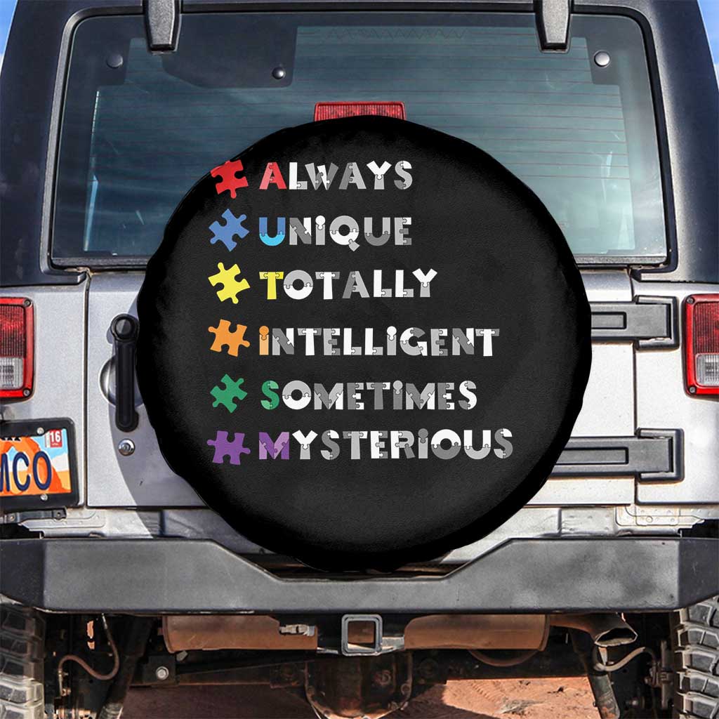Funny Autism Awareness Spare Tire Cover Always Unique Totally Intelligent Sometimes Mysterious