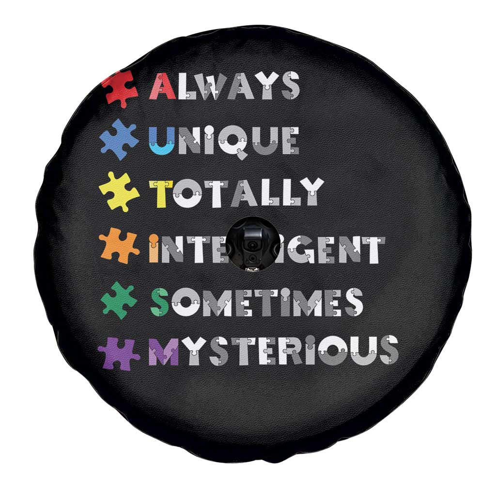 Funny Autism Awareness Spare Tire Cover Always Unique Totally Intelligent Sometimes Mysterious