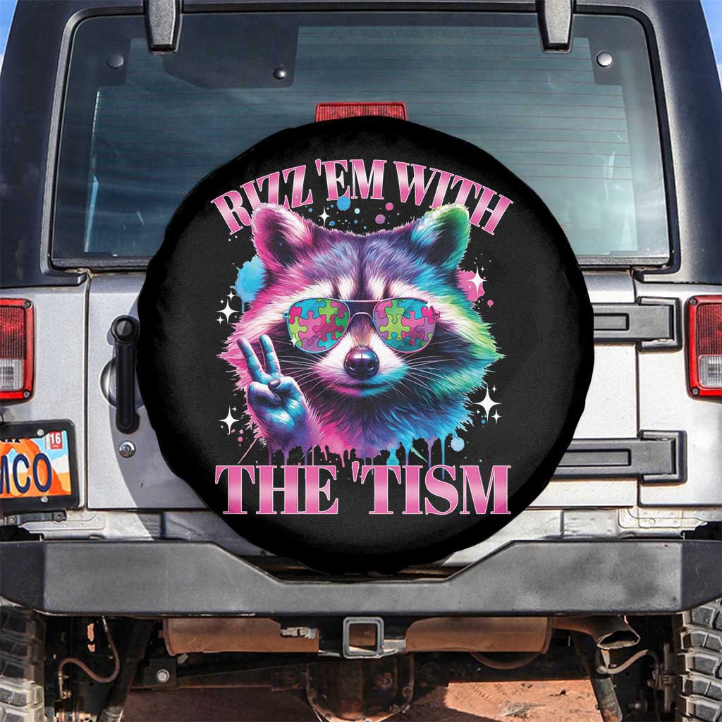 Funny Autism Awareness Racoon Spare Tire Cover Rizz Em With The Tism Meme Autistic
