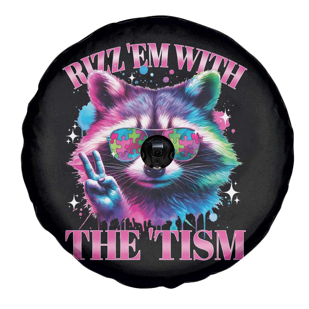 Funny Autism Awareness Racoon Spare Tire Cover Rizz Em With The Tism Meme Autistic