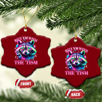 Funny Autism Awareness Racoon Ceramic Ornament Rizz Em With The Tism Meme Autistic
