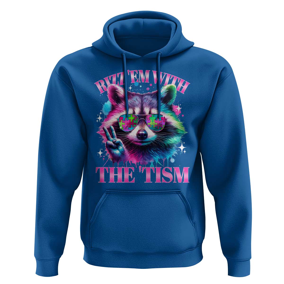 Funny Autism Awareness Racoon Hoodie Rizz Em With The Tism Meme Autistic