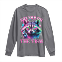 Funny Autism Awareness Racoon Long Sleeve Shirt Rizz Em With The Tism Meme Autistic