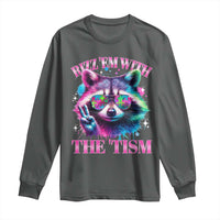 Funny Autism Awareness Racoon Long Sleeve Shirt Rizz Em With The Tism Meme Autistic