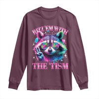 Funny Autism Awareness Racoon Long Sleeve Shirt Rizz Em With The Tism Meme Autistic