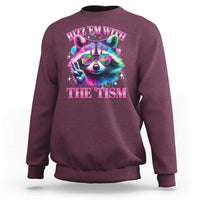 Funny Autism Awareness Racoon Sweatshirt Rizz Em With The Tism Meme Autistic