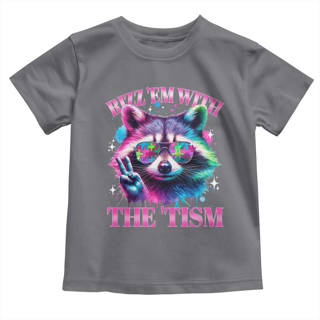 Funny Autism Awareness Racoon Toddler T Shirt Rizz Em With The Tism Meme Autistic