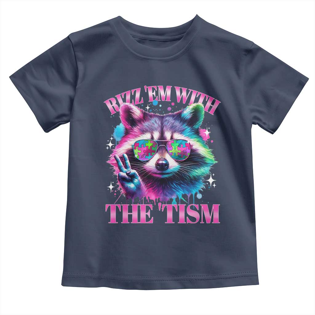 Funny Autism Awareness Racoon Toddler T Shirt Rizz Em With The Tism Meme Autistic