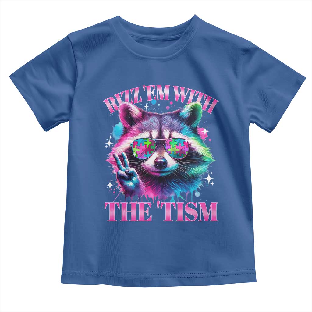 Funny Autism Awareness Racoon Toddler T Shirt Rizz Em With The Tism Meme Autistic