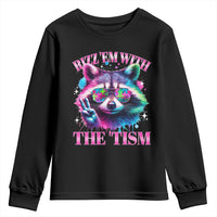 Funny Autism Awareness Racoon Youth Sweatshirt Rizz Em With The Tism Meme Autistic