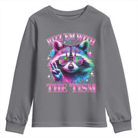 Funny Autism Awareness Racoon Youth Sweatshirt Rizz Em With The Tism Meme Autistic