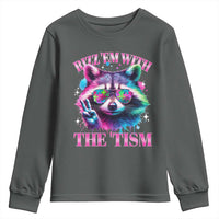 Funny Autism Awareness Racoon Youth Sweatshirt Rizz Em With The Tism Meme Autistic