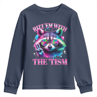 Funny Autism Awareness Racoon Youth Sweatshirt Rizz Em With The Tism Meme Autistic