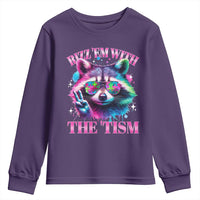 Funny Autism Awareness Racoon Youth Sweatshirt Rizz Em With The Tism Meme Autistic