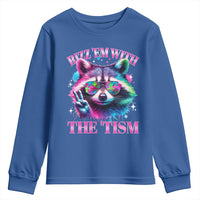 Funny Autism Awareness Racoon Youth Sweatshirt Rizz Em With The Tism Meme Autistic