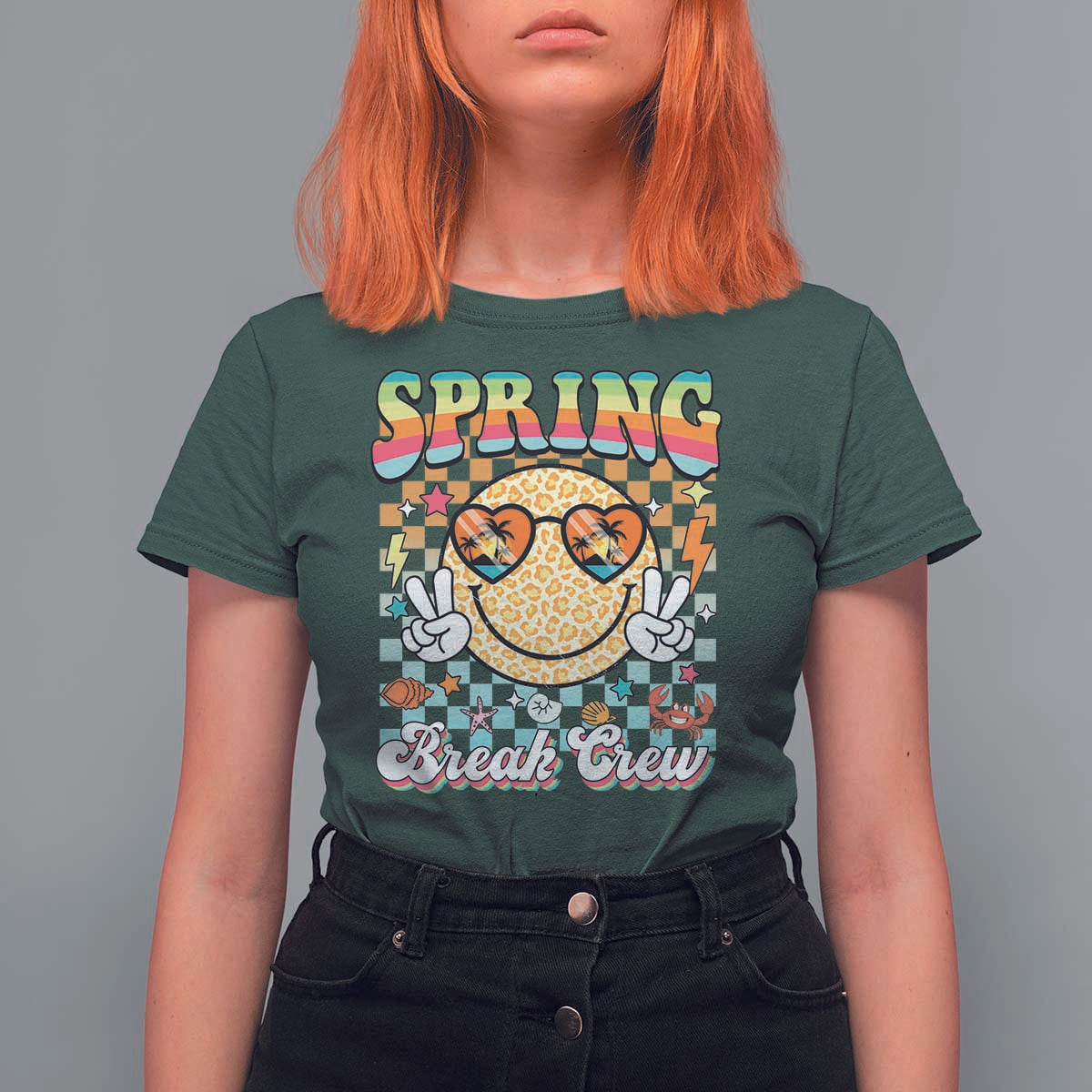 Funny Spring Break Crew T Shirt For Women Spring Vacation Beach Family Matching