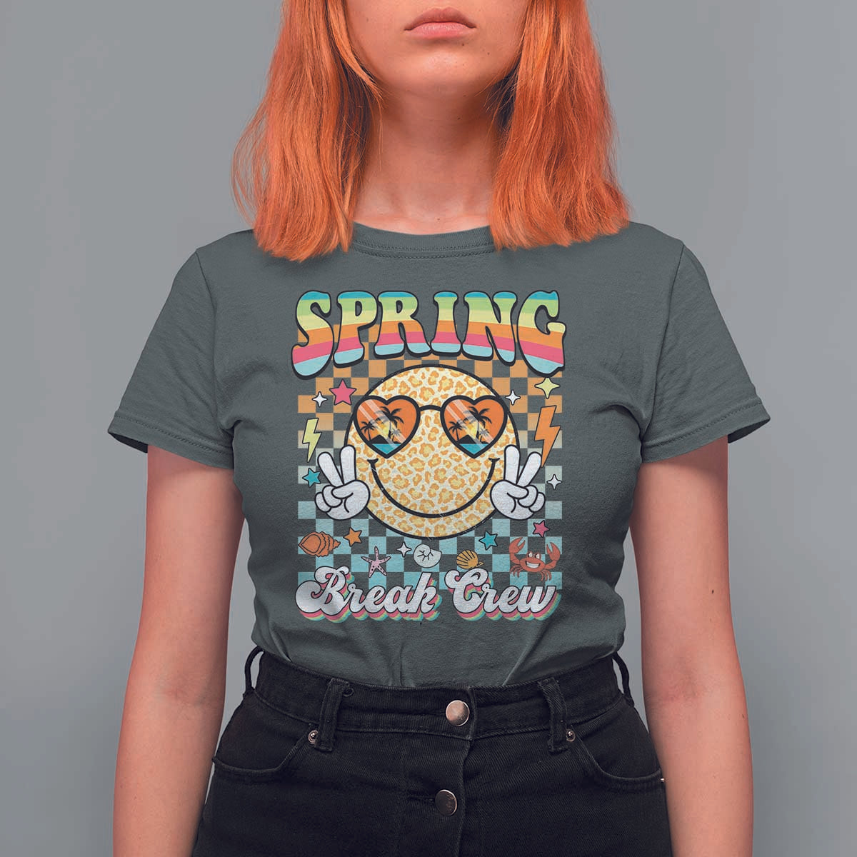 Funny Spring Break Crew T Shirt For Women Spring Vacation Beach Family Matching