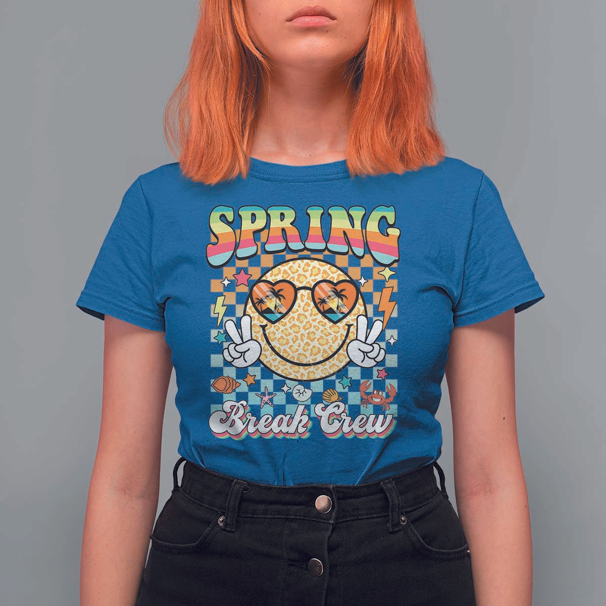 Funny Spring Break Crew T Shirt For Women Spring Vacation Beach Family Matching