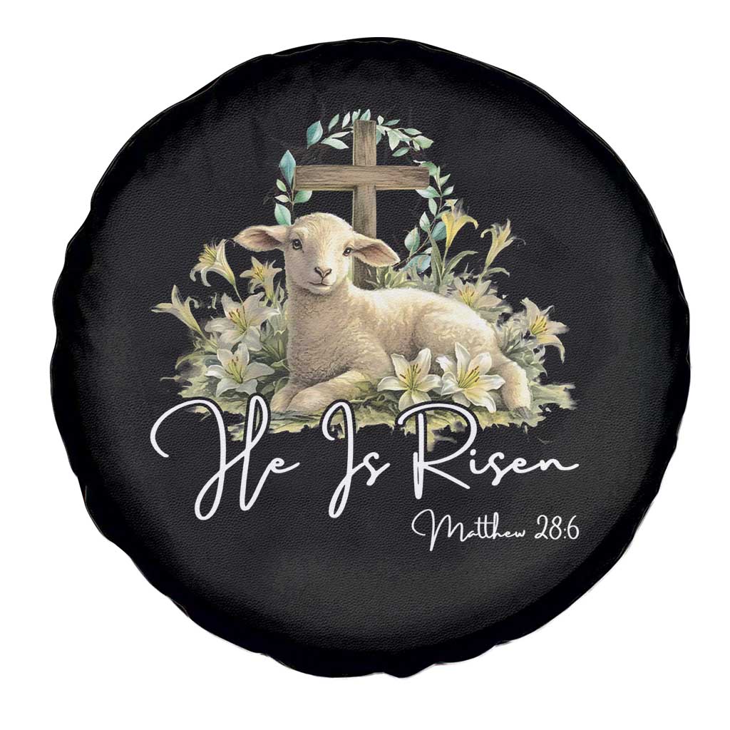 He Is Risen Spare Tire Cover Christian Religious Easter Day Bible Verse Sheep