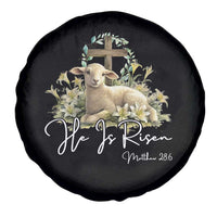 He Is Risen Spare Tire Cover Christian Religious Easter Day Bible Verse Sheep