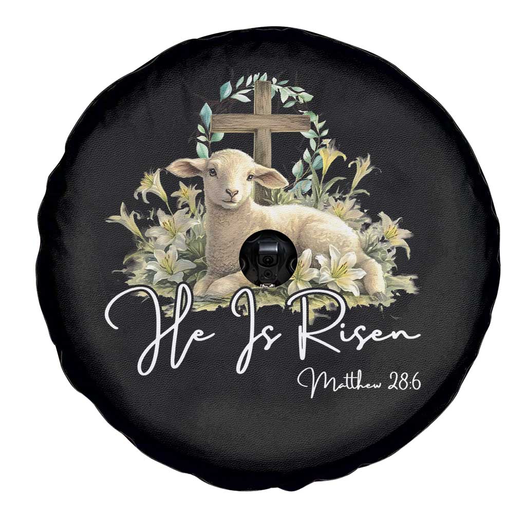 He Is Risen Spare Tire Cover Christian Religious Easter Day Bible Verse Sheep