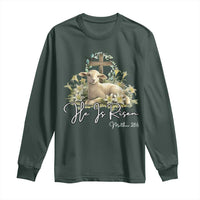 He Is Risen Long Sleeve Shirt Christian Religious Easter Day Bible Verse Sheep