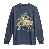 He Is Risen Long Sleeve Shirt Christian Religious Easter Day Bible Verse Sheep
