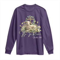 He Is Risen Long Sleeve Shirt Christian Religious Easter Day Bible Verse Sheep