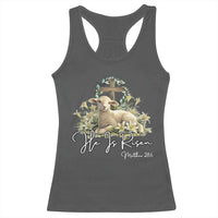 He Is Risen Racerback Tank Top Christian Religious Easter Day Bible Verse Sheep