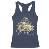 He Is Risen Racerback Tank Top Christian Religious Easter Day Bible Verse Sheep