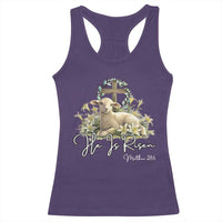 He Is Risen Racerback Tank Top Christian Religious Easter Day Bible Verse Sheep