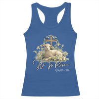 He Is Risen Racerback Tank Top Christian Religious Easter Day Bible Verse Sheep