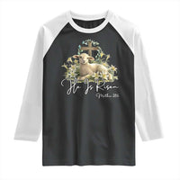 He Is Risen Raglan Shirt Christian Religious Easter Day Bible Verse Sheep