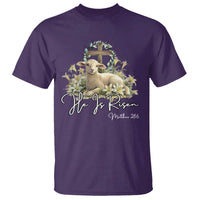 He Is Risen T Shirt Christian Religious Easter Day Bible Verse Sheep