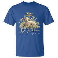 He Is Risen T Shirt Christian Religious Easter Day Bible Verse Sheep