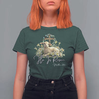 He Is Risen T Shirt For Women Christian Religious Easter Day Bible Verse Sheep