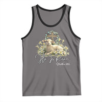 He Is Risen Tank Top Christian Religious Easter Day Bible Verse Sheep