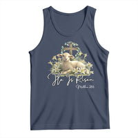 He Is Risen Tank Top Christian Religious Easter Day Bible Verse Sheep